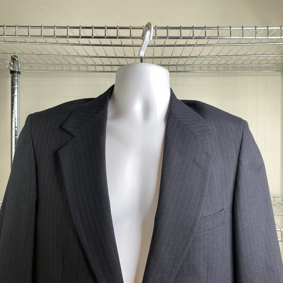 Hardy Amies Men's Navy Pinstripe Wool Blazer Size 36R Old Money Classic Preppy - Picture 8 of 13
